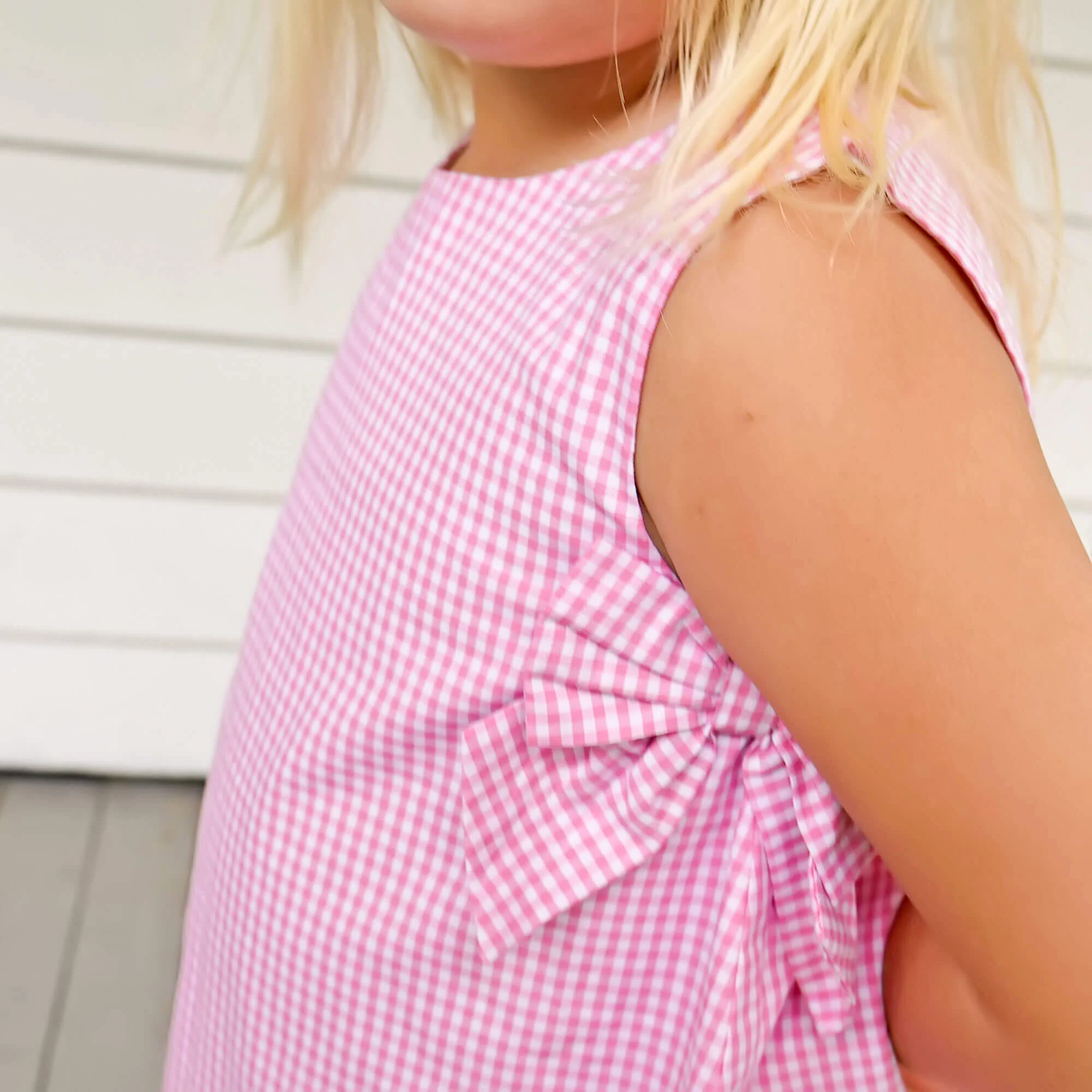 Light Pink Gingham Eleanor Short Set - Image 3