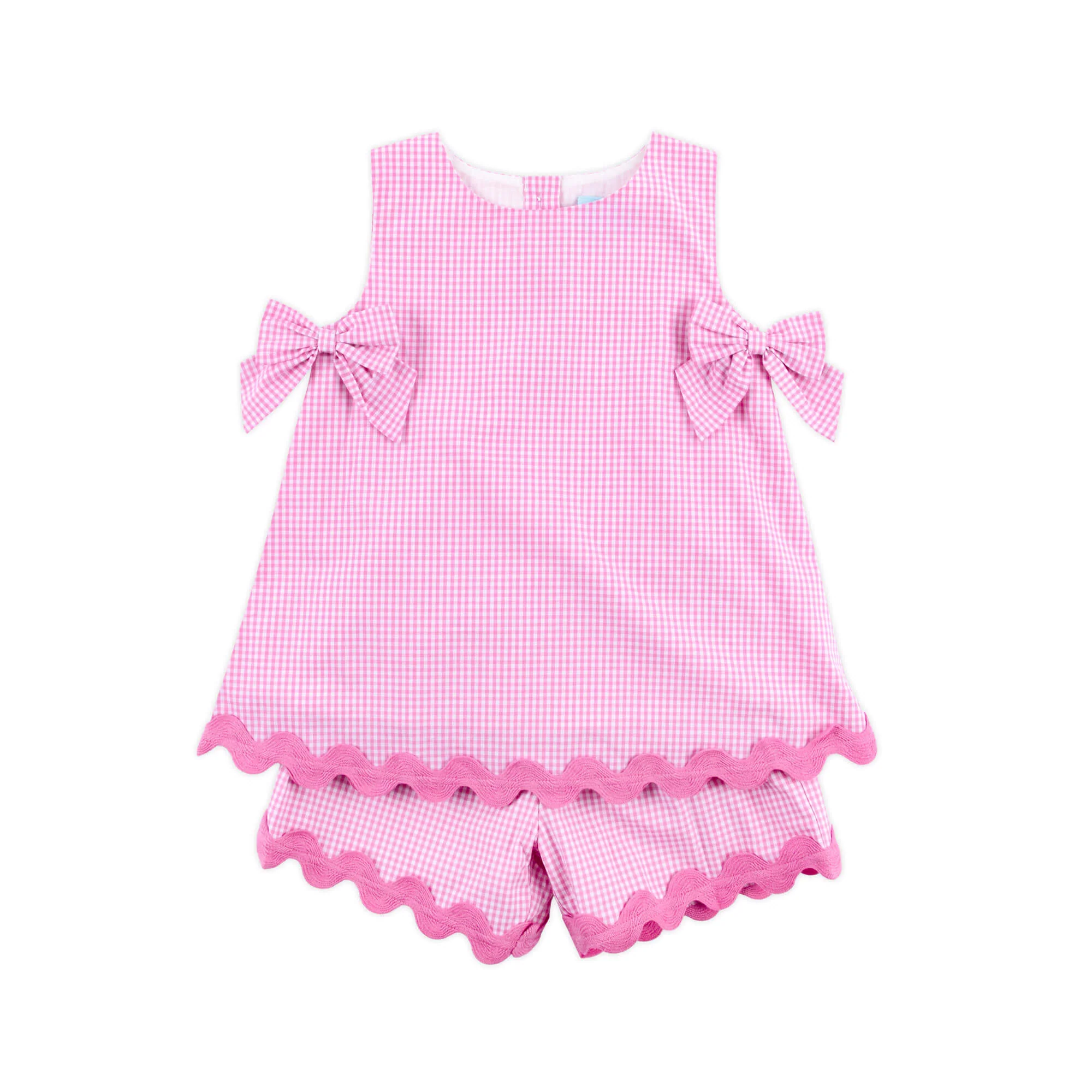 Light Pink Gingham Eleanor Short Set - Image 4