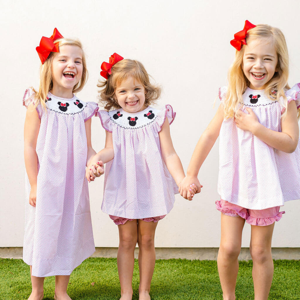 Mouse Ears Smocked Dress Red Dot - Image 3